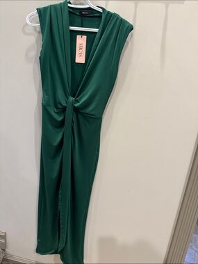 MICAS Green Twist-Front Jumpsuit